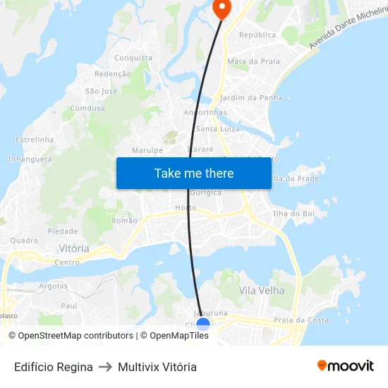 Edifício Regina to Multivix Vitória map