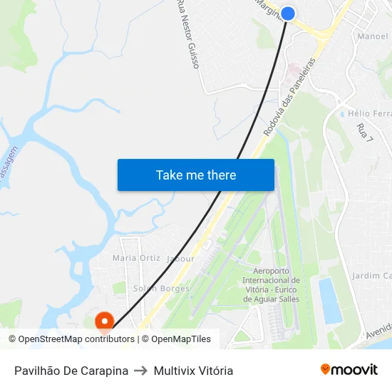 Pavilhão De Carapina to Multivix Vitória map