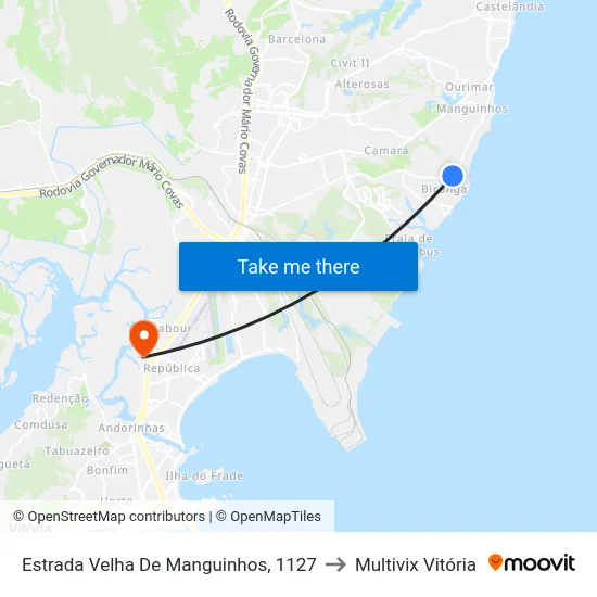 Estrada Velha De Manguinhos, 1127 to Multivix Vitória map