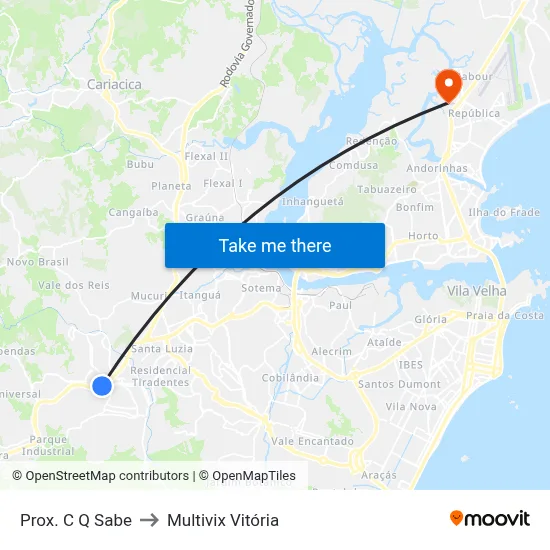 Prox. C Q Sabe to Multivix Vitória map