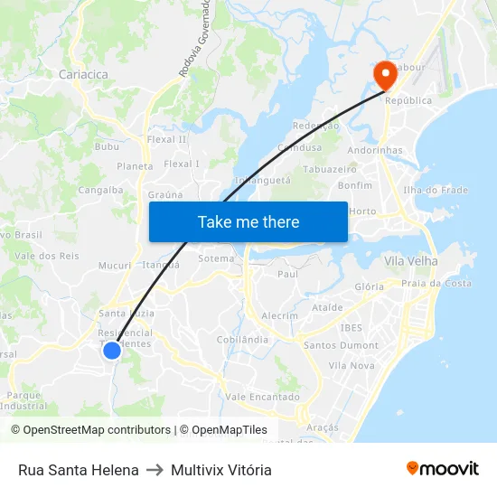 Rua Santa Helena to Multivix Vitória map