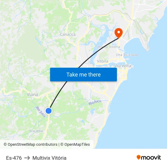 Es-476 to Multivix Vitória map