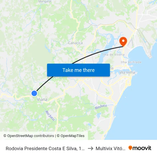 Rodovia Presidente Costa E Silva, 1567 to Multivix Vitória map