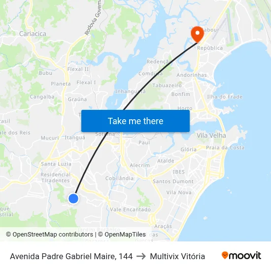 Avenida Padre Gabriel Maire, 144 to Multivix Vitória map