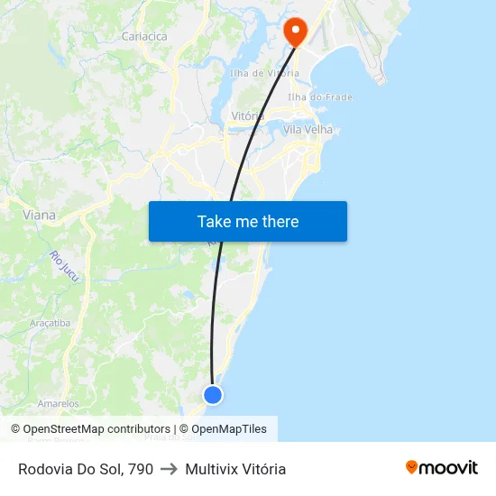 Rodovia Do Sol, 790 to Multivix Vitória map