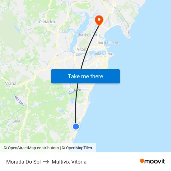 Morada Do Sol to Multivix Vitória map
