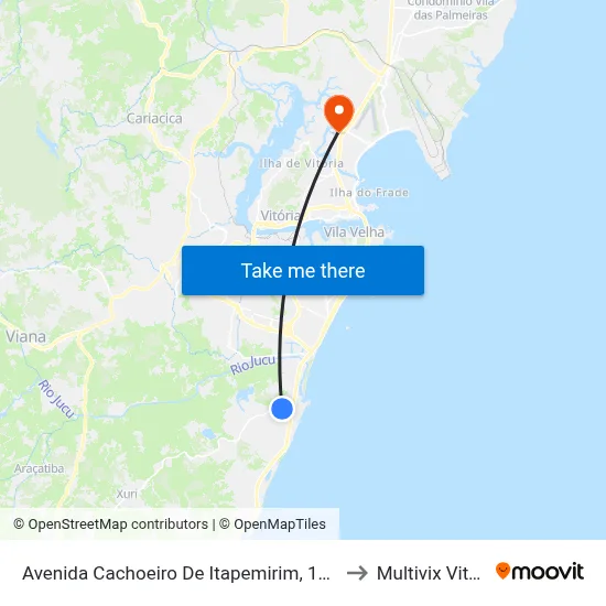 Avenida Cachoeiro De Itapemirim, 144-168 to Multivix Vitória map