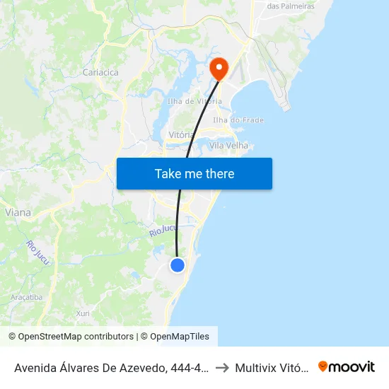 Avenida Álvares De Azevedo, 444-468 to Multivix Vitória map