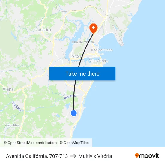 Avenida Califórnia, 707-713 to Multivix Vitória map