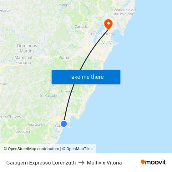 Garagem Expresso Lorenzutti to Multivix Vitória map