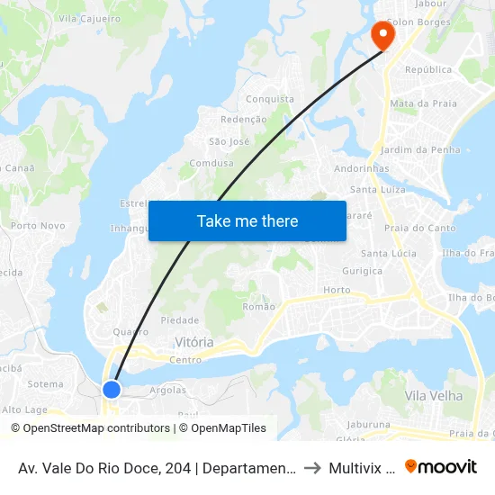 Av. Vale Do Rio Doce, 204 | Departamento Da Polícia Federal to Multivix Vitória map