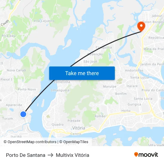 Porto De Santana to Multivix Vitória map