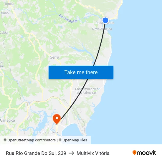 Rua Rio Grande Do Sul, 239 to Multivix Vitória map