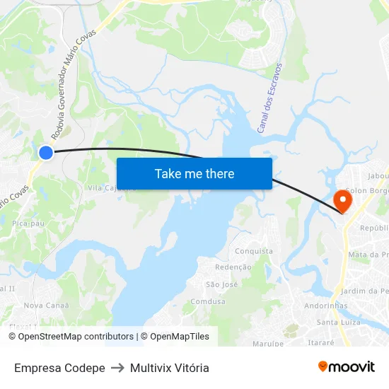 Empresa Codepe to Multivix Vitória map