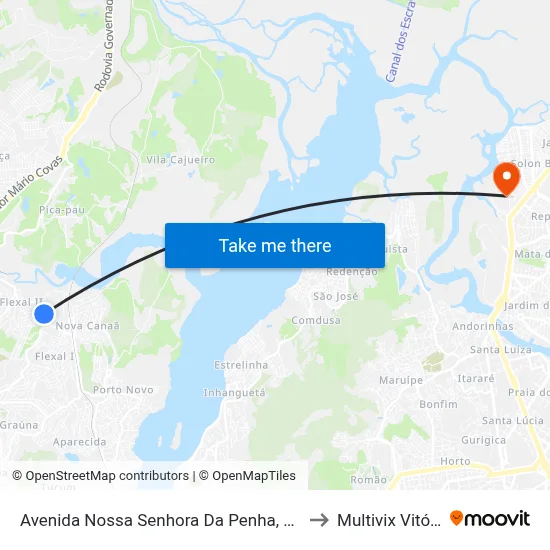 Avenida Nossa Senhora Da Penha, 2025 to Multivix Vitória map