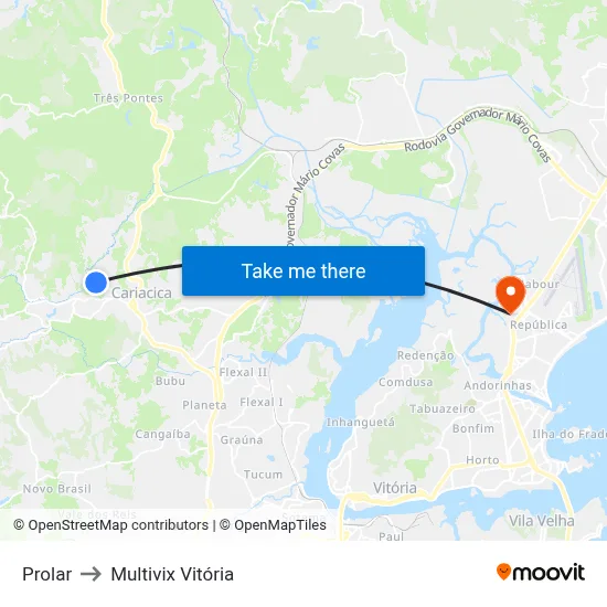 Prolar to Multivix Vitória map