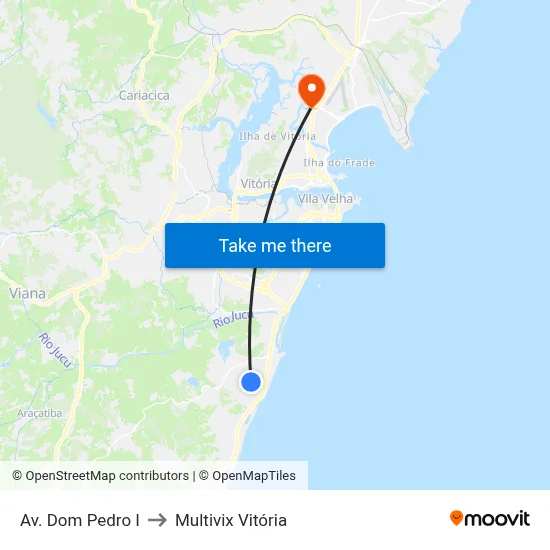 Av. Dom Pedro I to Multivix Vitória map
