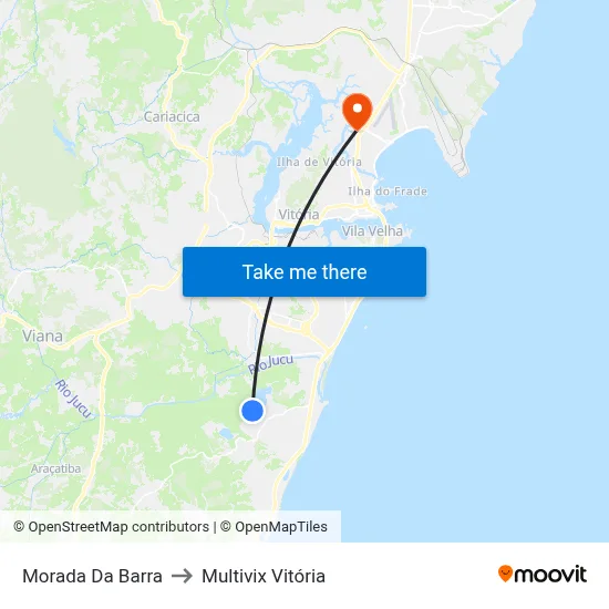 Morada Da Barra to Multivix Vitória map