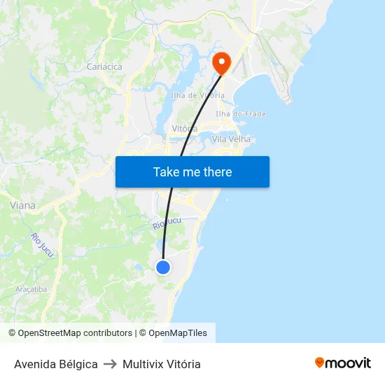 Avenida Bélgica to Multivix Vitória map