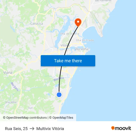 Rua Seis, 25 to Multivix Vitória map