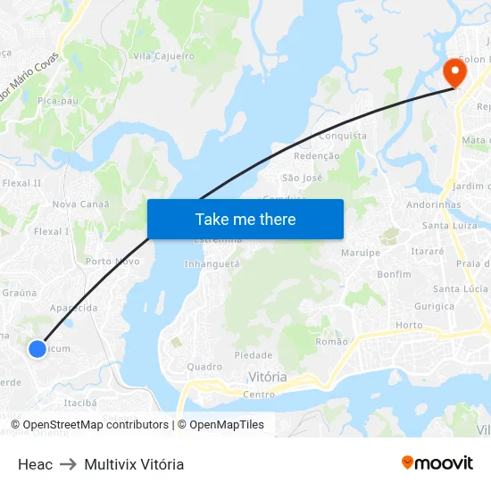 Heac to Multivix Vitória map