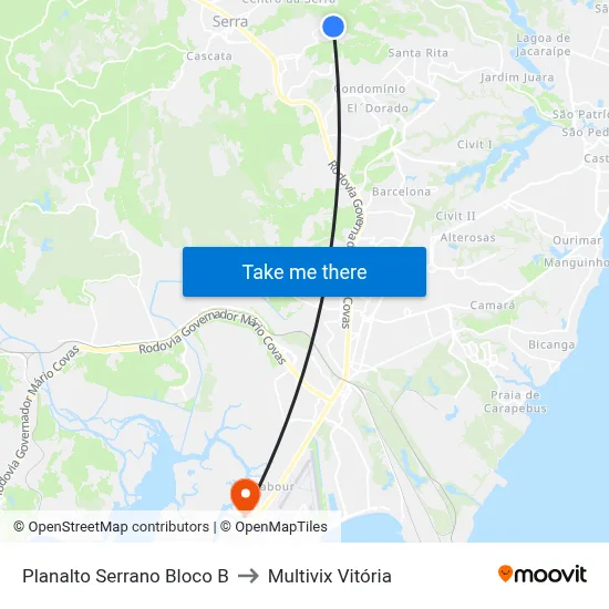 Planalto Serrano Bloco B to Multivix Vitória map