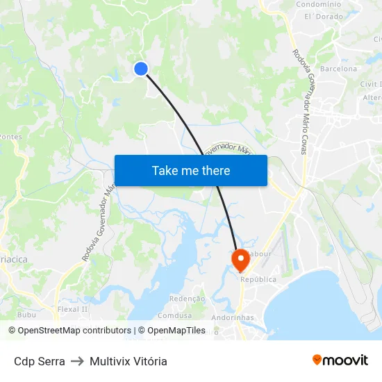 Cdp Serra to Multivix Vitória map
