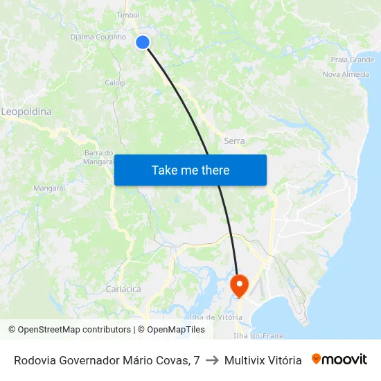 Rodovia Governador Mário Covas, 7 to Multivix Vitória map