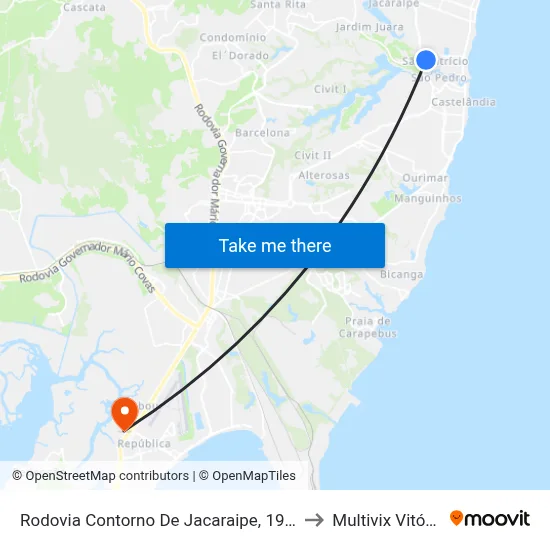 Rodovia Contorno De Jacaraipe, 1911 to Multivix Vitória map