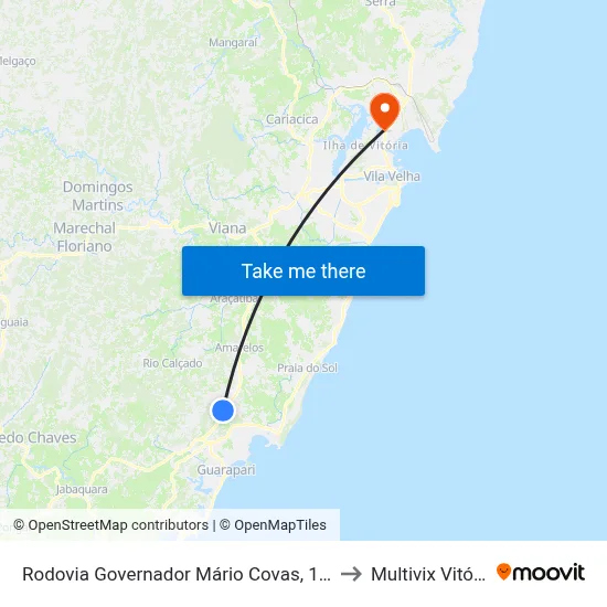 Rodovia Governador Mário Covas, 1610 to Multivix Vitória map