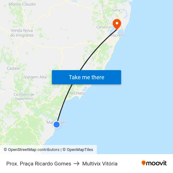 Prox. Praça Ricardo Gomes to Multivix Vitória map