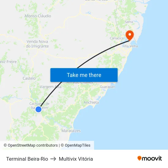 Terminal Beira-Rio to Multivix Vitória map