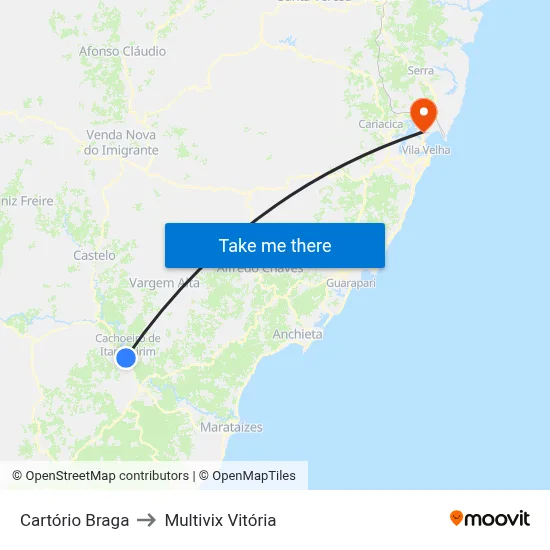 Cartório Braga to Multivix Vitória map