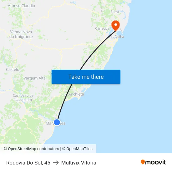 Rodovia Do Sol, 45 to Multivix Vitória map