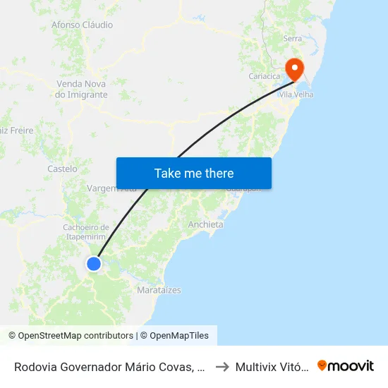 Rodovia Governador Mário Covas, 708 to Multivix Vitória map