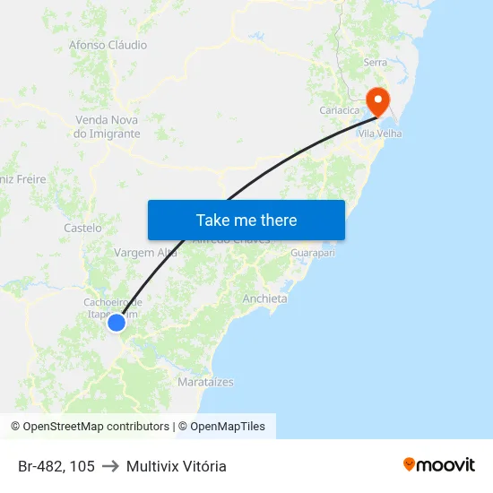 Br-482, 105 to Multivix Vitória map