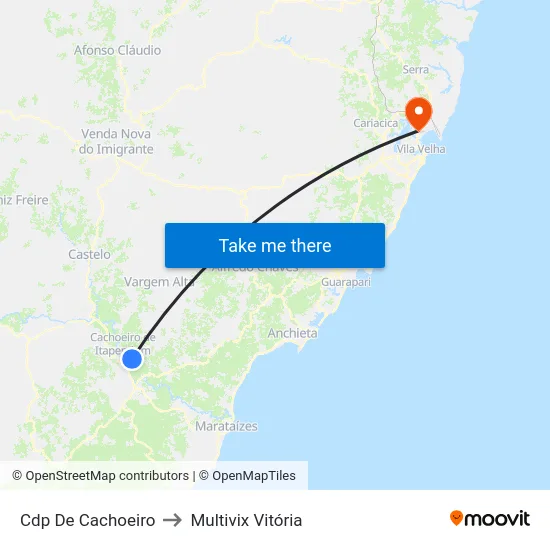 Cdp De Cachoeiro to Multivix Vitória map