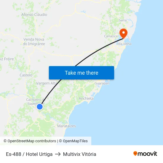 Es-488 / Hotel Urtiga to Multivix Vitória map