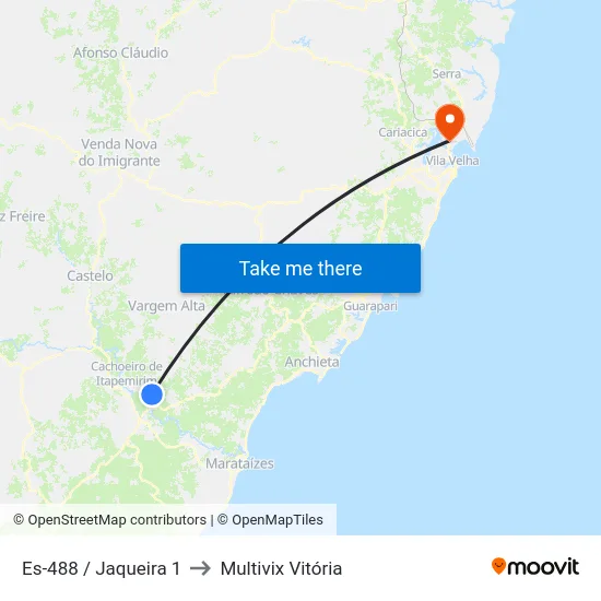 Es-488 / Jaqueira 1 to Multivix Vitória map