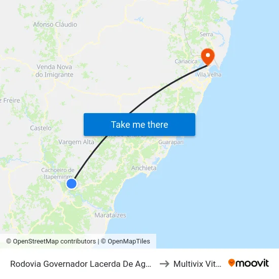 Rodovia Governador Lacerda De Aguiar, 10 to Multivix Vitória map