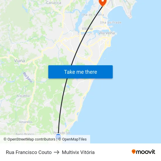 Rua Francisco Couto to Multivix Vitória map