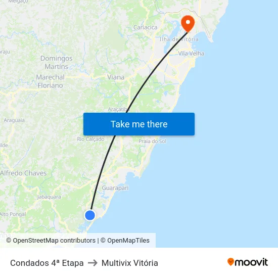Condados 4ª Etapa to Multivix Vitória map