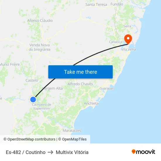 Es-482 / Coutinho to Multivix Vitória map