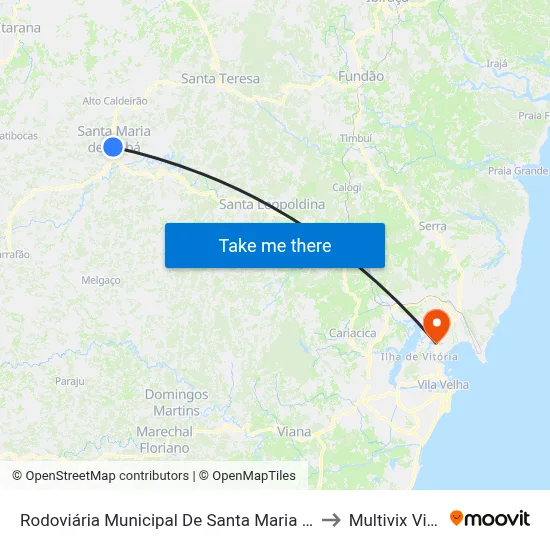 Rodoviária Municipal De Santa Maria De Jetibá to Multivix Vitória map