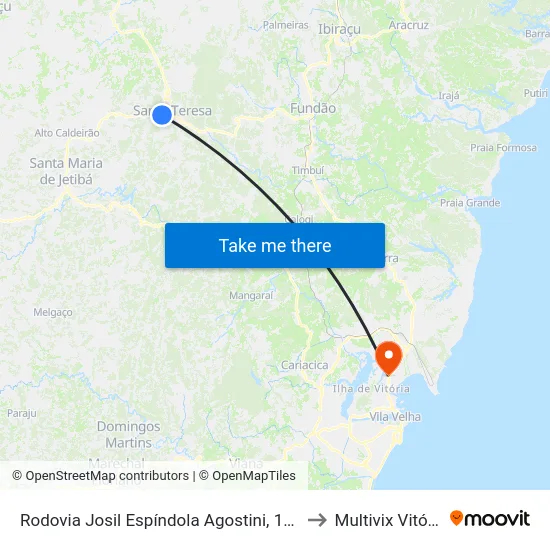 Rodovia Josil Espíndola Agostini, 1339 to Multivix Vitória map