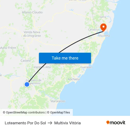 Loteamento Por Do Sol to Multivix Vitória map