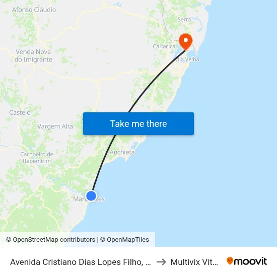 Avenida Cristiano Dias Lopes Filho, 2053 to Multivix Vitória map