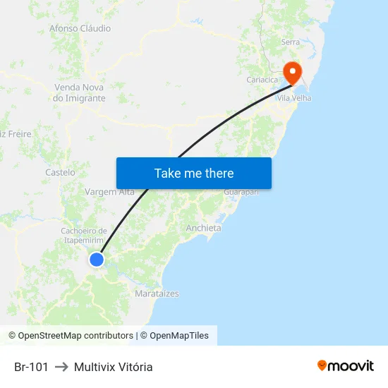 Br-101 to Multivix Vitória map
