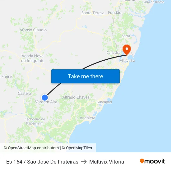 Es-164 / São José De Fruteiras to Multivix Vitória map