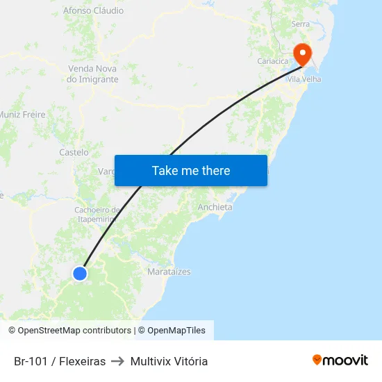 Br-101 / Flexeiras to Multivix Vitória map